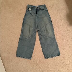 Garage Wide Leg Stitching Jeans